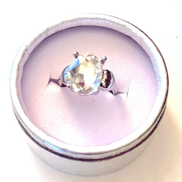 New Silver Maximalist 3.3ct White Sapphire Lux Statement Cocktail Ring - Picture 1 of 9